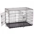thumbnail image 4 of UBesGoo 42" Pet Kennel Cat Dog Folding Steel Crate Animal Playpen Wire Metal Two doors, 4 of 7