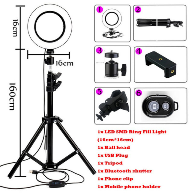 10.2 Selfie Ring Light JOGDRC with Tripod Stand & Phone/Pad Holder for Live Sream/Makeup Mini LED Camera Ringlight for YouTube Video/Photography Compatible with iPhone 11 Xs Max XR iPad Android