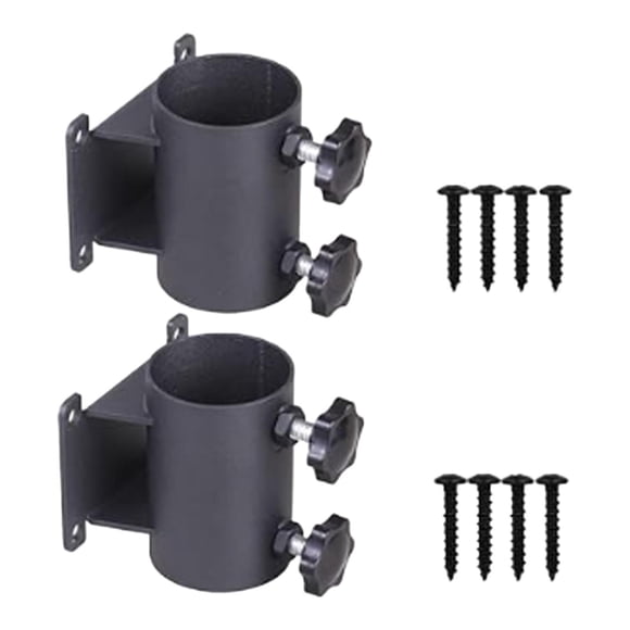 2 soportes para sombrilla de patio, soporte para sombrilla de terraza con base de abrazadera para exteriores, fácil instalación, ajustables para