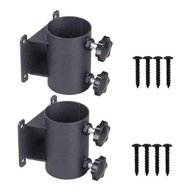 2 soportes para sombrilla de terraza, soportes para sombrilla de patio, de metal para jardín, patio, balcón, con abrazadera para playa, resistentes y