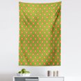 thumbnail image 1 of Floral Tapestry, Repetitive 90's Style Simplistic Naive Daisy Flowers on Colored Backdrop, Fabric Wall Hanging Decor for Bedroom Living Room Dorm, 5 Sizes, Shamrock Green Coral, by Ambesonne, 1 of 1