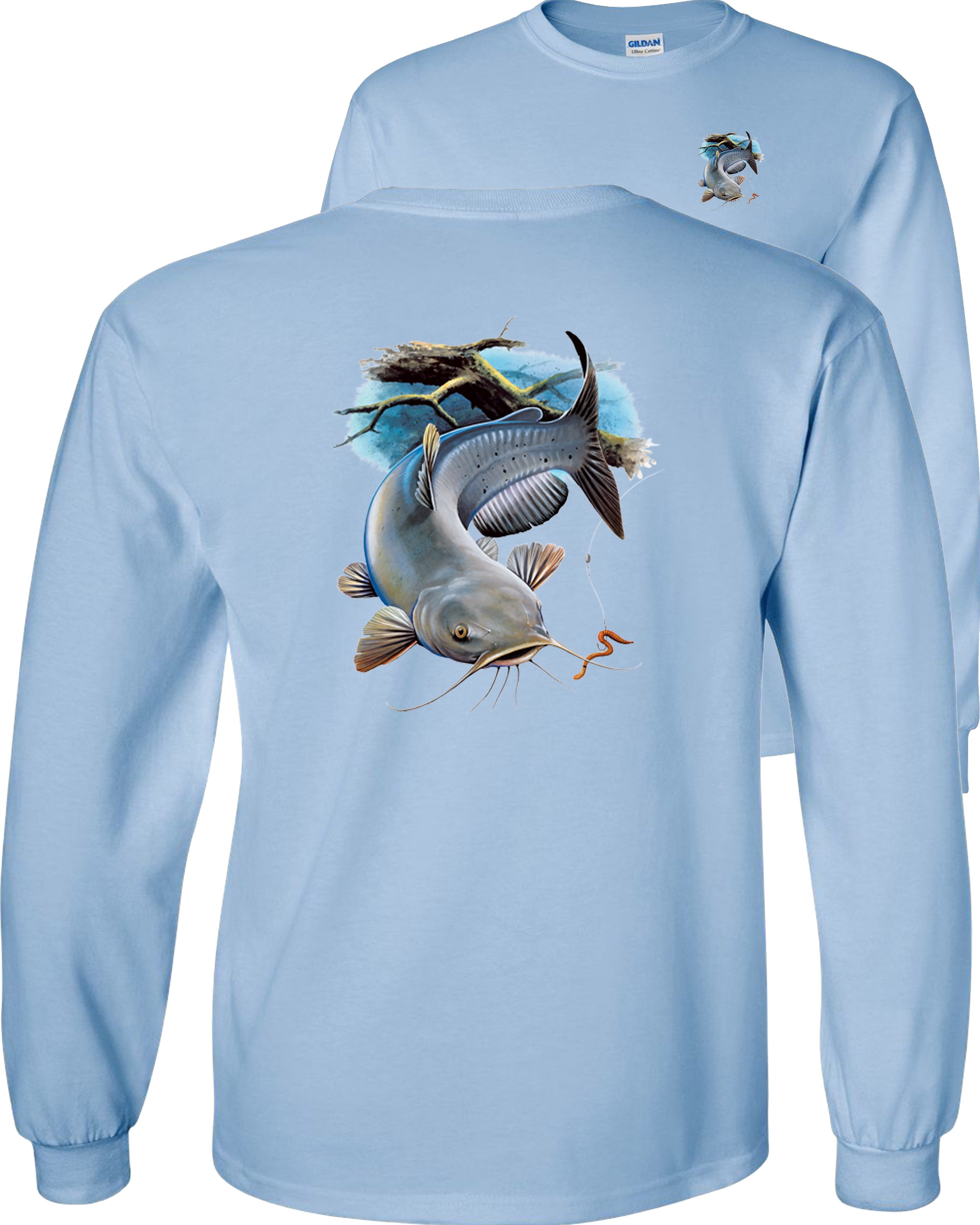 Fair Game Catfish Long Sleeve Shirt, River Blue Channel, Fishing