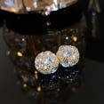 thumbnail image 3 of enjoywould 1 Pair Stud Earrings Fake Piercing Rhinestone Cubic Zirconia Inlaid Temperament Shiny Decoration Personality No Ear Hole Magnet Earrings Jewelry Accessory, 3 of 5