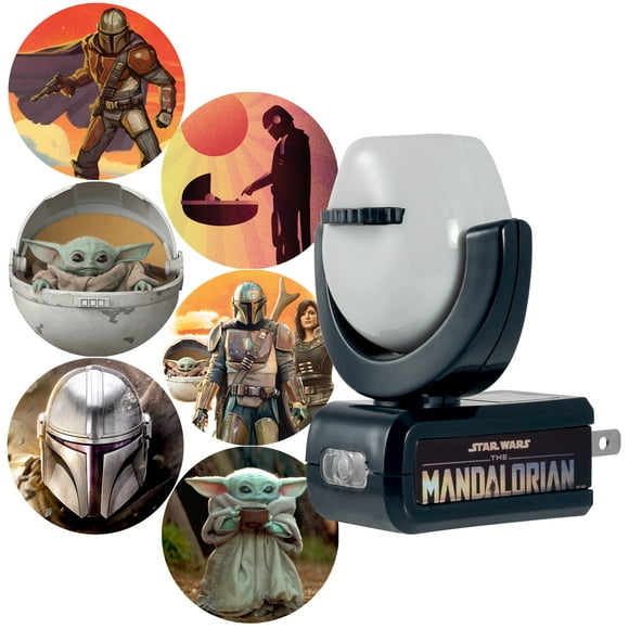 Projectables Mandalorian LED Night Light, 6, Star Wars, Plug-in, Dusk to Dawn, UL-Listed, Image on Ceiling, Wall, or Floor, Ideal for Bedroom, Nursery, Bathroom, 53216