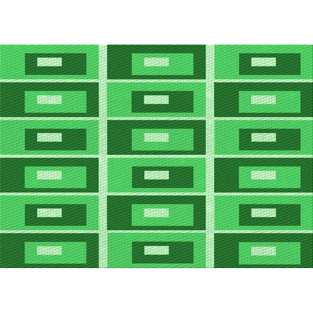 Ahgly Tapis Rectangulaire Lavable en Machine Vert Transitionnel, 7 Pieds x 9 Pieds
