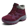 thumbnail image 6 of Modisza Women's Waterproof Hiking Boots Arch Support Winter Snow Booties Fleece Lined Walking Outdoor Sneakers Shoes Red 8.5, 6 of 7