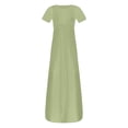 thumbnail image 2 of Uhndy Women's Casual Solid O Neck Pocket Shorts Sleeve Ankle Maxi Dress, Women's Loose Maxi Dress Plus Size Mint Green 4XL, 2 of 4