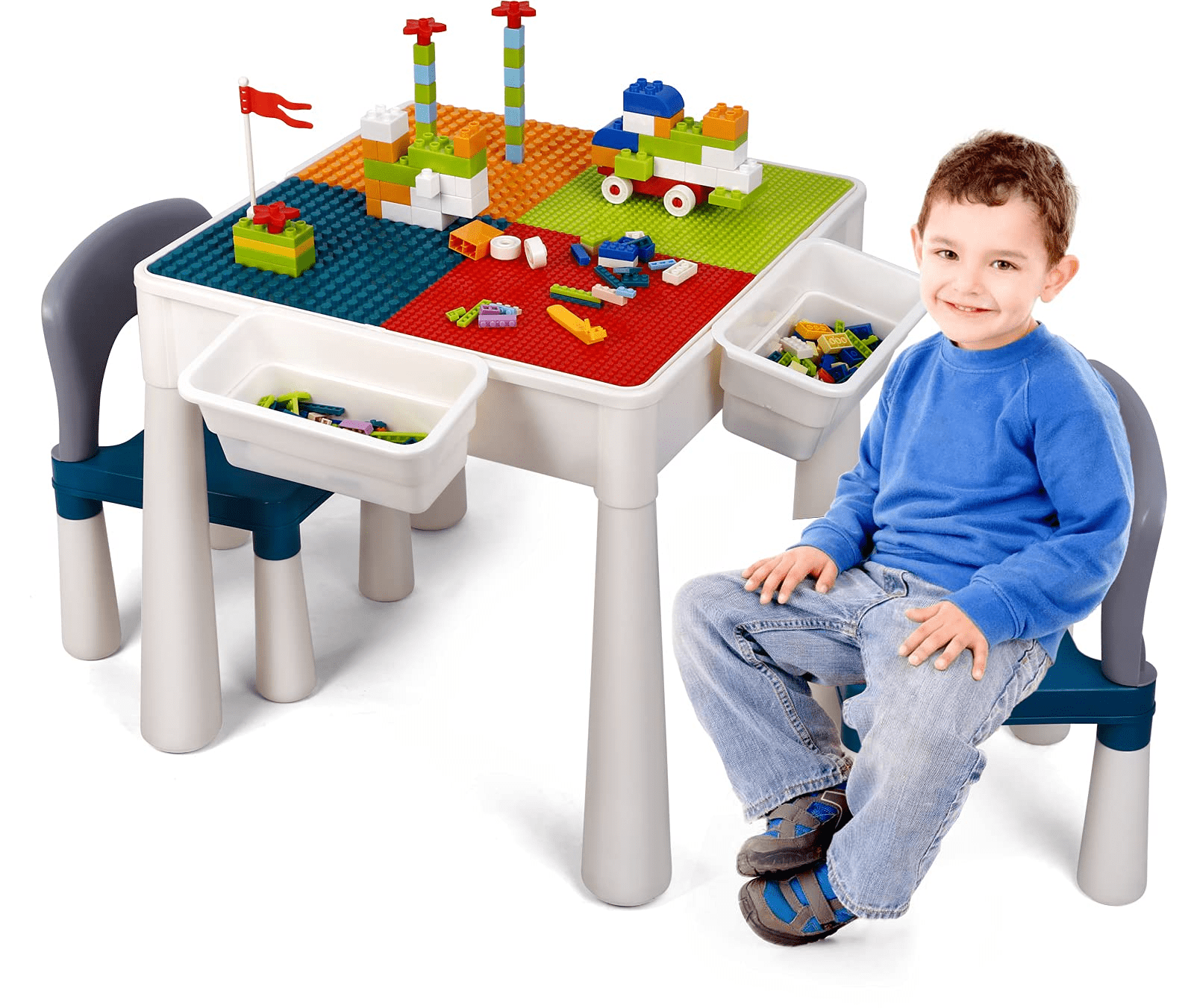Details about   6 in 1 Kids Activity Table Set with Chair Baby Toddler Play Toys Room Study Dine 