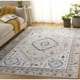 thumbnail image 3 of SAFAVIEH Bayside Sherwood Oriental Polyester Machine Washable Area Rug, Ivory/Beige Blue, 5'3" x 7'6", 3 of 12