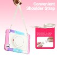 thumbnail image 4 of Case for iPad Pro 11 inch M4 2024/ M5 2025, 360 Rotating Stand Handle Pencil Holder Shoulder Strap Heavy Duty Shockproof Cover, Rainbow Pink, 4 of 7