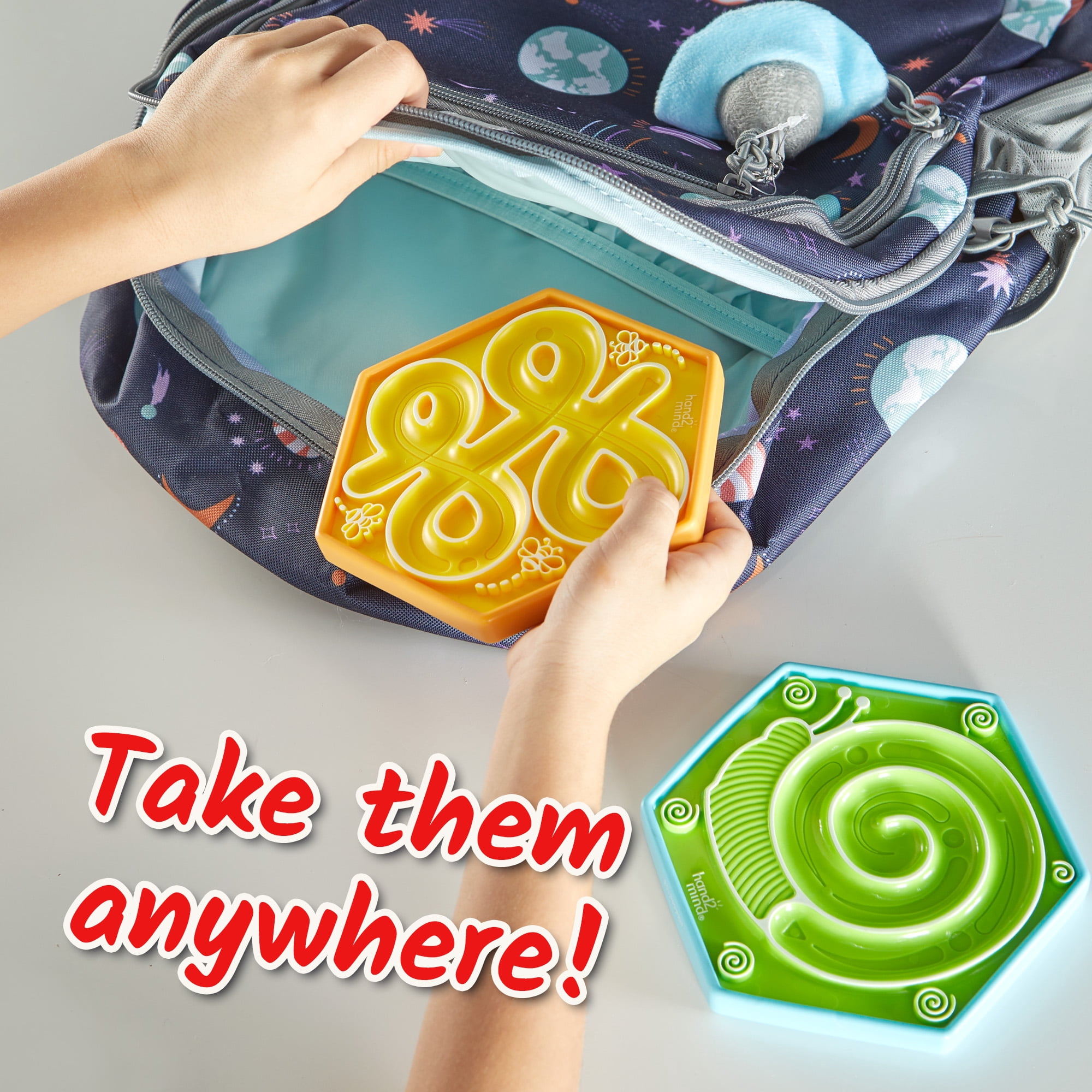 hand2mind Mindful Maze Garden Pack, Sensory Toy Maze for Kids, 2 Double-Sided Boards, Kids Ages 3+