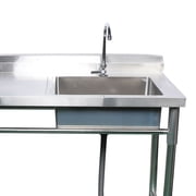 Miumaeov Commercial Kitchen Utility Sink with Stand 304 Stainless Steel Freestanding Kitchen Sink with Faucet and Worktable Multi-functional Shelf for Garage Restaurant Kitchen Laundry