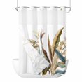 thumbnail image 4 of No Hook Shower Curtain Set with Snap in Liner, Watercolor Yellow Green Leaf Waterproof Bathroom Curtain with See Through Top Window, Retro Farmhouse Plant Double Shower Curtains for Bathtub, 4 of 9