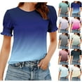 thumbnail image 2 of Fengactive Ruffle Short Sleeve Shirt for Women Summer Crewneck Casual Daily T Shirts Fashion Comfort Breathable Tops, 2 of 6