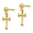 thumbnail image 2 of Finest Gold 14K Yellow Gold Madi K Cross Dangle Post Earrings, 2 of 6