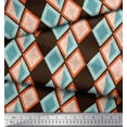thumbnail image 2 of Soimoi Brown Silk Fabric Stripe & Diamond Geometric Print Fabric by Yard 42 Inch Wide, 2 of 3