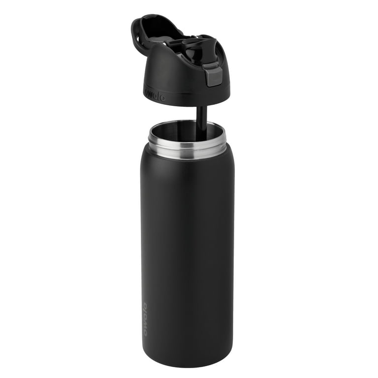 Owala FreeSip Stainless Steel Water Bottle, 32oz, Very Very Dark