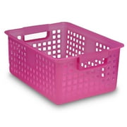 IRIS USA, Mesh Storage Basket With Handles, Pink