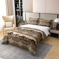 thumbnail image 2 of 100% Cotton Horse Bedding Set Aztec Stripes Comforter Cover Queen African Tribal Farm Animals Duvet Cover Ethnic Tribe Arrow Southwest Bedspread Cover Exotic Style Room Decor, Brown, 2 of 6
