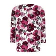 thumbnail image 5 of JTZGDY Boho Tops for Women Dressy Casual Floral Printed Summer Long Sleeve Crewneck Graphic T-Shirts Loose Oversized Soft Cotton Tunic Blouse Purple#01 XL, 5 of 6