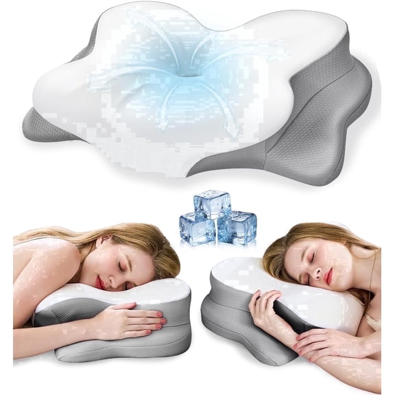 CosBed Cervical Neck Pillow for Pain Relief, Ergonomic Memory Foam Pillow, Contour Memory Foam Pillow for Side Back Stomach Sleepers