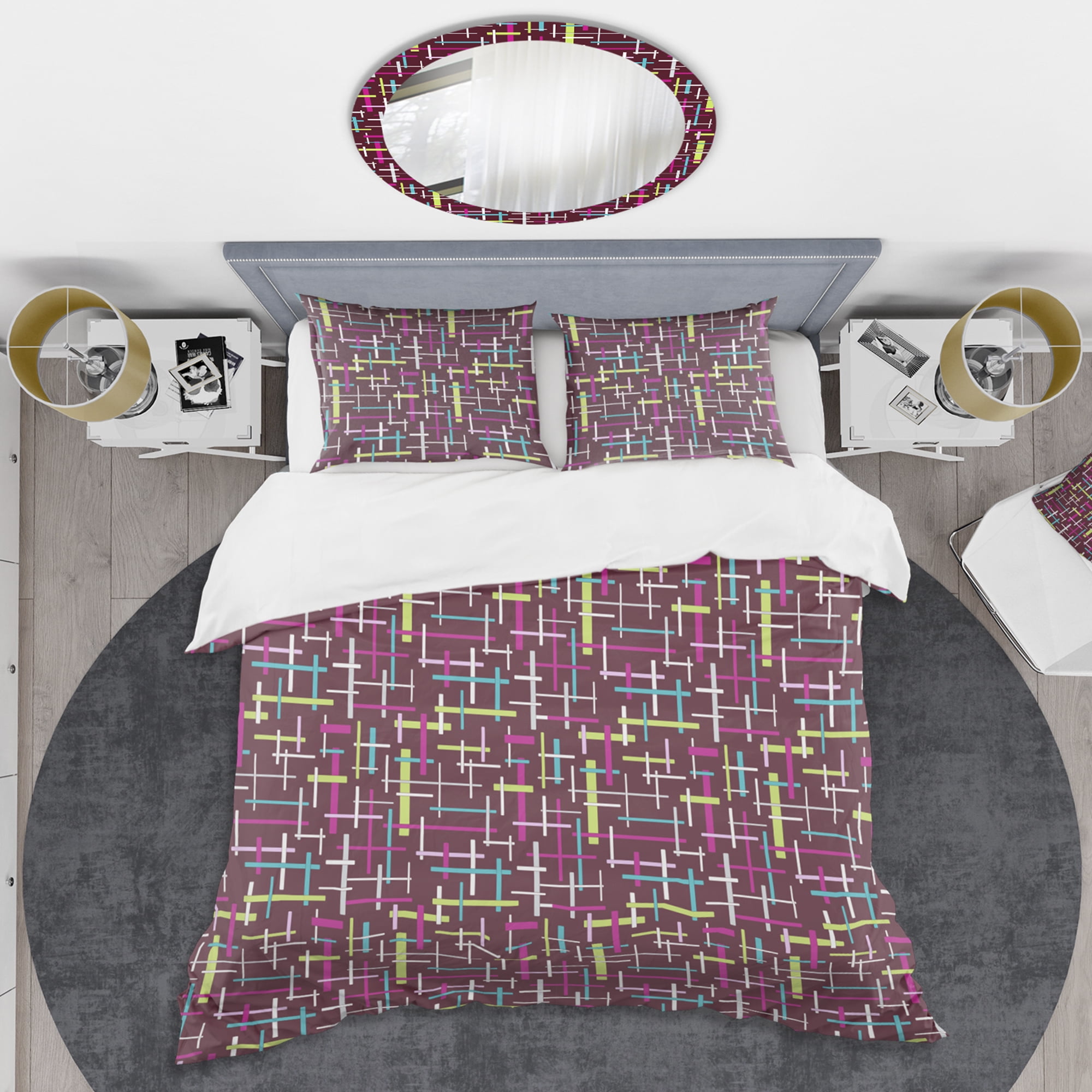 Designart 'Retro Abstract Design XVII' Mid-Century Modern Duvet Cover Set