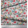 thumbnail image 2 of Soimoi Poly Georgette Fabric Leaves & Laceleaf Floral Printed Craft Fabric by The Yard 42 Inch Wide, 2 of 3