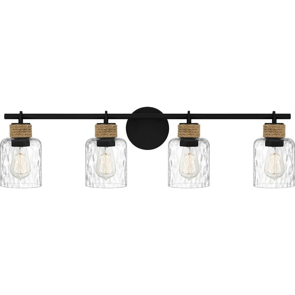 Baltic 4-Light Matte Black Vanity Light|Black