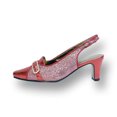 thumbnail image 3 of FLORAL Elena Women's Wide Width Rhinestone Jewel Buckle Closed Toe Slingback RED 9, 3 of 6