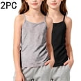 thumbnail image 2 of KyCheLot 2 Pack Tank Tops for Kids Sleeveless Crew Neck Solid Color Spaghetti Strap Tops Comfy Summer Camisole, 2 of 5