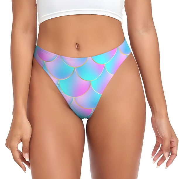 Fotbe Purple Dragon Scales Tanga Sin Costuras para Mujer con Estampado – Panties Invisibles, Transpirables y Cómodos para Uso Diario-X-Large