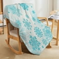 thumbnail image 3 of Christmas Blue Snowflakes Flannel Fleece Throw Blanket Soft Blanket for Couch,Cozy,Warm,Lightweight,50x60 Inches, 3 of 6