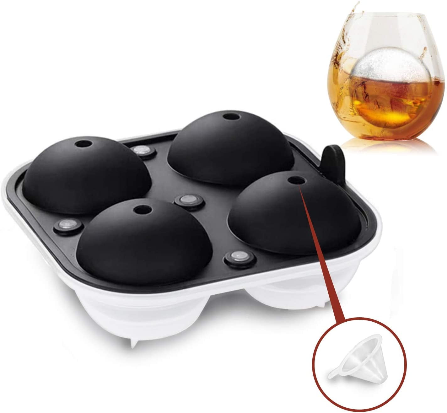 Plastic Large ICE Balls Maker Round Plate Tray Mold Cube Whiskey Ball Cocktails 