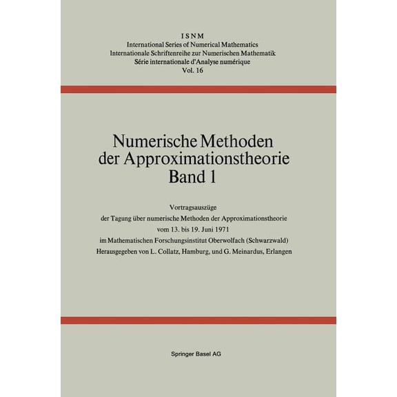 International Numerical Mathematics Numerische Methoden Der Approximationstheorie: Band 1, Book 16, (Paperback)