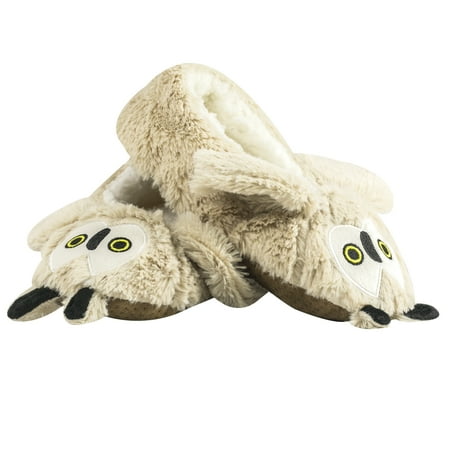 MinxNY Non-Skid Shea Butter Infused Fuzzy Owl Slippers