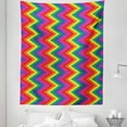 thumbnail image 1 of Geometric Tapestry, Rainbow Zig Zag Vertical Chevron Pattern Geometric Striped Repeat Vibrant Colors, Fabric Wall Hanging Decor for Bedroom Living Room Dorm, 5 Sizes, Multicolor, by Ambesonne, 1 of 1
