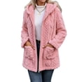 thumbnail image 2 of MOONDU Women's Sherpa Jacket Fuzzy Fleece Hooded Zip Up Long Sleeve Warm Winter Coat Oversized Outerwear with Pockets Casual Fall Winter, 2 of 7