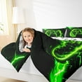 thumbnail image 4 of Manfei Gaming Queen Comforter Set,Teen Video Game Bedding Sets,Green Gamepad Bedding Comforter Set For Boys Girls,Super Cozy Bedroom Decoration Reversible,3pcs, 4 of 8