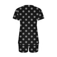 thumbnail image 4 of Viluyesy V-Neck T-Shirt and Shorts 2PC for Women Printed Tops Elastic Waist Short Pants Sets Pocket Fashionable Shirt and Shorts Sets Two PC Black Size S, 4 of 6