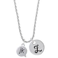 thumbnail image 1 of Delight Jewelry Silvertone Text Chat - jk - Just Kidding - Silvertone Script Initial Disc - Z - Charm Necklace, 20"+3", 1 of 4