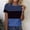 Blue, variant on Blouses for Women Loose Casual Tops Short Sleeve Striped Tunic Ladies Shirts Trendy