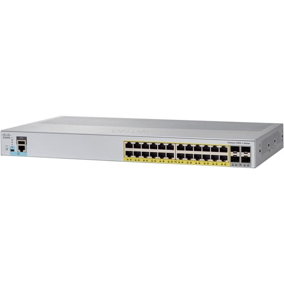 Restored Cisco Catalyst V01 24-Port Ethernet Switch, PoE, Layer 2 Smart Managed P/N: WS-C2960L-24PS-LL (Refurbished)