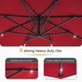 thumbnail image 6 of ACEGOSES 10ft 32 LED Outdoor Patio offset Umbrella, Solar Lighted Hanging Umbrella with 8 Ribs for Desk,Garden,Yard,Red, 6 of 10