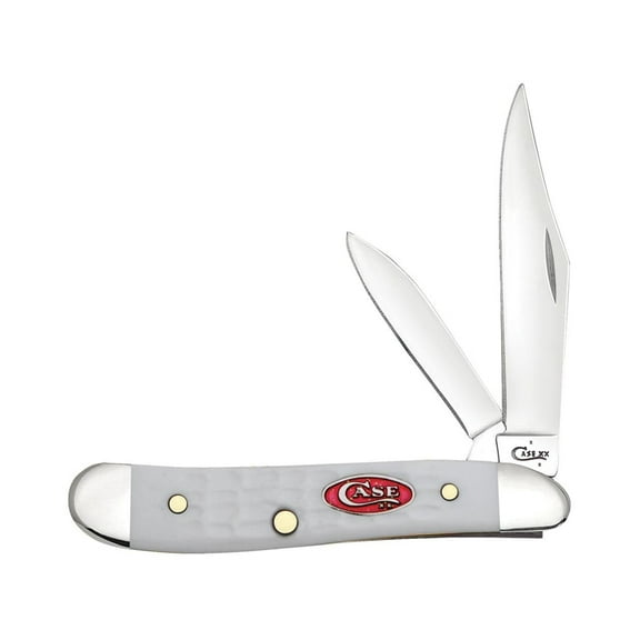 Case XX Knives Jigged White Delrin Peanut Stainless Pocket Knife