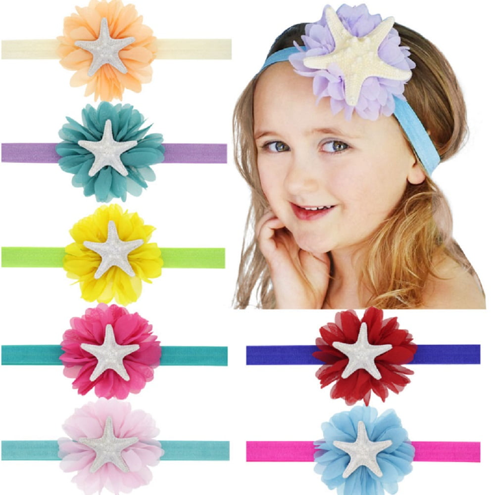6 Pcs Kids Girl Baby Headband Toddler Lace Bow Flower Hair Band Accessories US