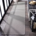 thumbnail image 3 of Safavieh Hampton Guliana Zig-Zag Indoor/Outdoor Runner Rug, Black/Gray, 2' x 9', 3 of 11