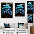 thumbnail image 4 of Designart "Azure Anemone Seascape" Coastal Coral Under Water Floater Framed Canvas Wall Art, 4 of 5