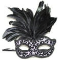 thumbnail image 2 of Short Nose Black Venetian Mask- Mardi Gras, 2 of 9