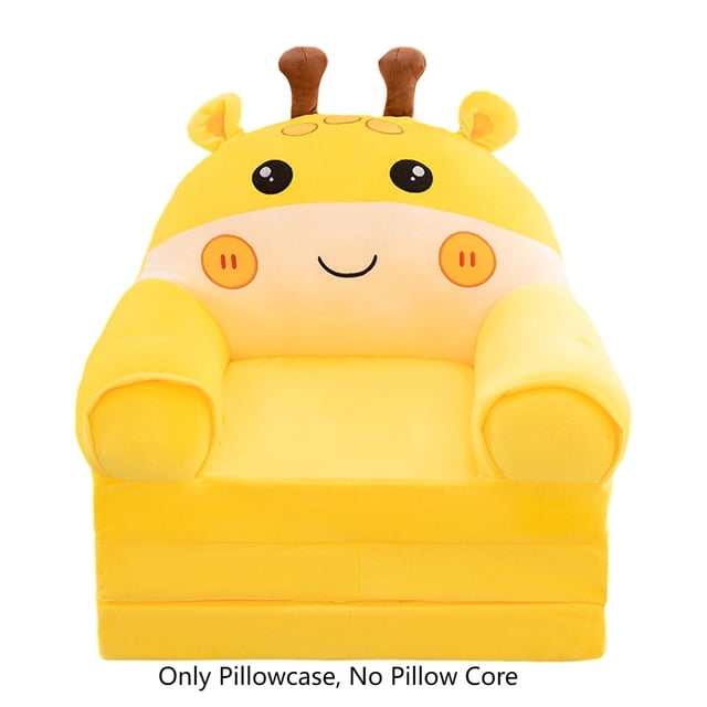 Sofá Plegable Niños Respaldo Sillón 2 en 1 Sofá Plegable Niños Lindo Dibujo Animado Sofá Perezoso Sin Acolchado O Núcleo Acolchado