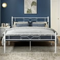 thumbnail image 4 of VECELO Queen Size Metal Platform Bed Frame with Headboard and Footboard, Strong Steel Slat Support/No Box Spring Needed, Easy Assembly, White, 4 of 10
